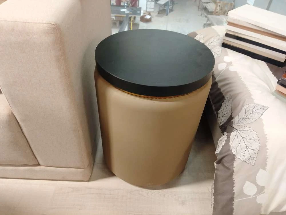 LEATHER SIDE TABLE